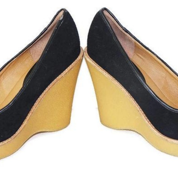 Steve Madden Platform Gum Wedge Black Suede 10 - Picture 3 of 7